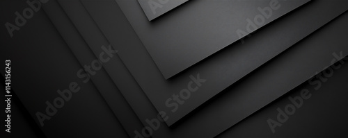 geometric black background. texture of paper and layers. simple background