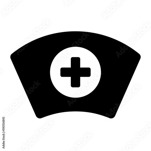 Nurse cap glyph icon representing nursing and medical care
