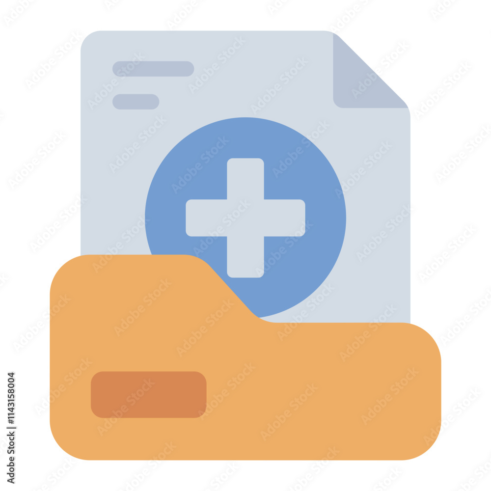 Fototapeta premium Medical record flat icon for healthcare documentation and nursing