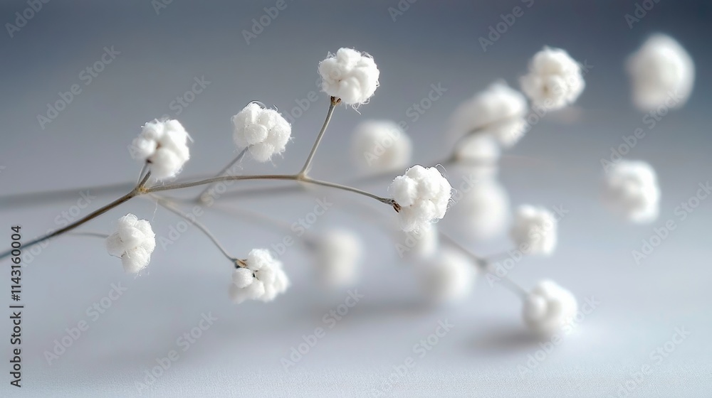 Delicate cotton-like flowers are artistically arranged in a minimalist setting, showcasing their gentle beauty and ethereal charm against a soft, neutral background. Delicate cotton-like flowers are artistically arranged in a minimalist setting, showcasing their gentle beauty and ethereal charm against a soft, neutral background.