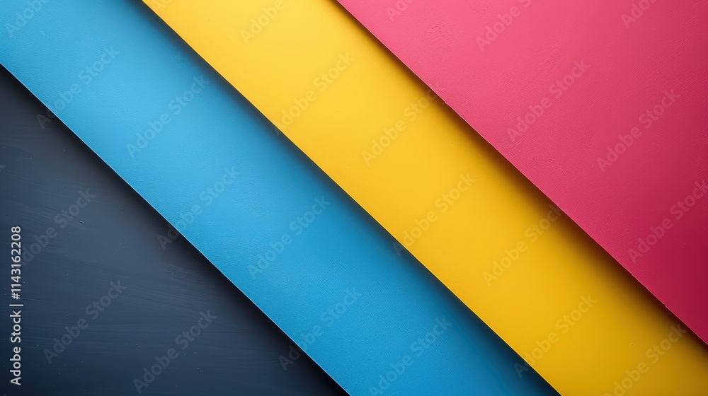Abstract vibrant geometric pattern featuring overlapping diagonal lines in vivid red, blue, and yellow tones on a minimalist dark gray background Abstract vibrant geometric pattern featuring overlapping diagonal lines in vivid red, blue, and yellow tones on a minimalist dark gray background