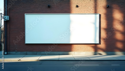 valla publicitaria en blanco en la calle y sin personas. Día soleado photo