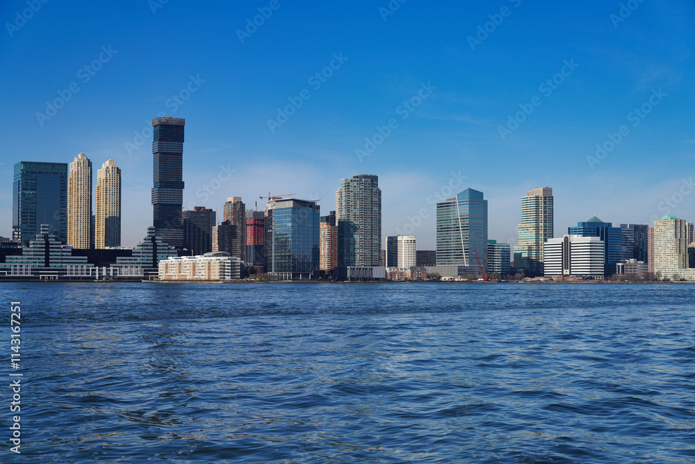 Jersey City waterfront seen from New York. Jersey City waterfront seen from New York.