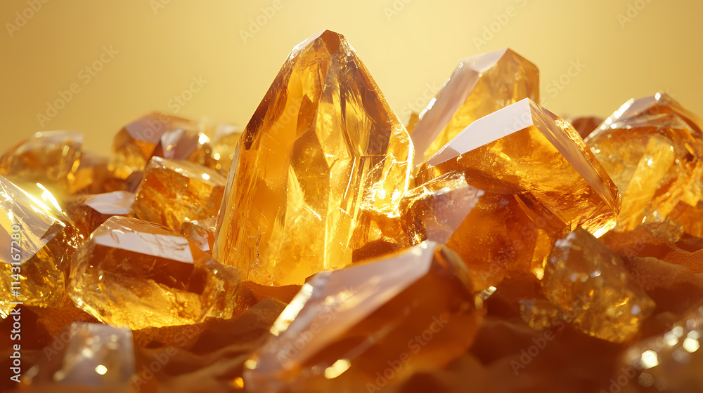 Amber mixed with transparent crystals. 3d illustration + ai generated. Amber. Illustration Amber mixed with transparent crystals. 3d illustration + ai generated. Amber. Illustration