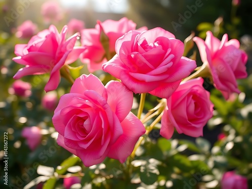 pink roses in garden