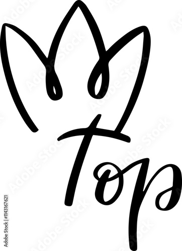 Simple and elegant crown enhancing the concept of premium quality products and services, featuring clear handwritten lettering that conveys sophistication and excellence