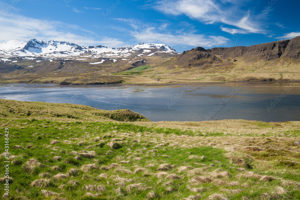 sea landscape in west iceland in summer sea landscape in west iceland in summer