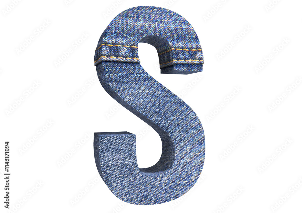Fototapeta premium 3D FONT JEANS ILLUSTRATION RENDER