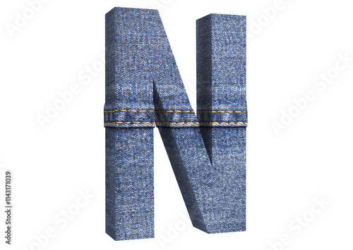 3D FONT JEANS ILLUSTRATION RENDER photo