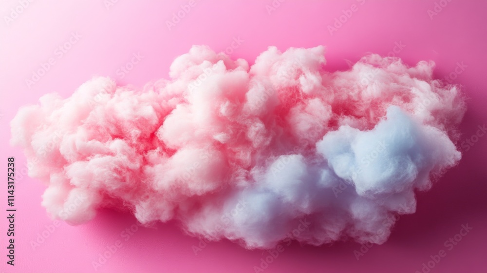 Pink fluffy clouds floating in bright blue sky Pink fluffy clouds floating in bright blue sky