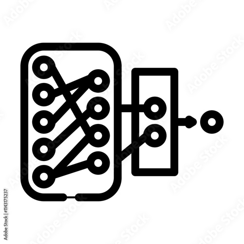 network nodes big data line icon vector. network nodes big data sign. isolated contour symbol black illustration