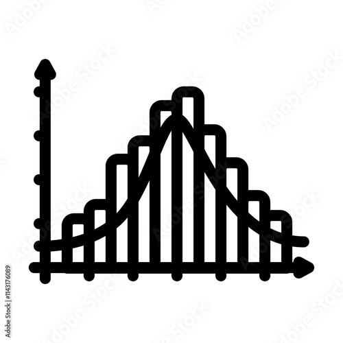 histogram big data line icon vector. histogram big data sign. isolated contour symbol black illustration