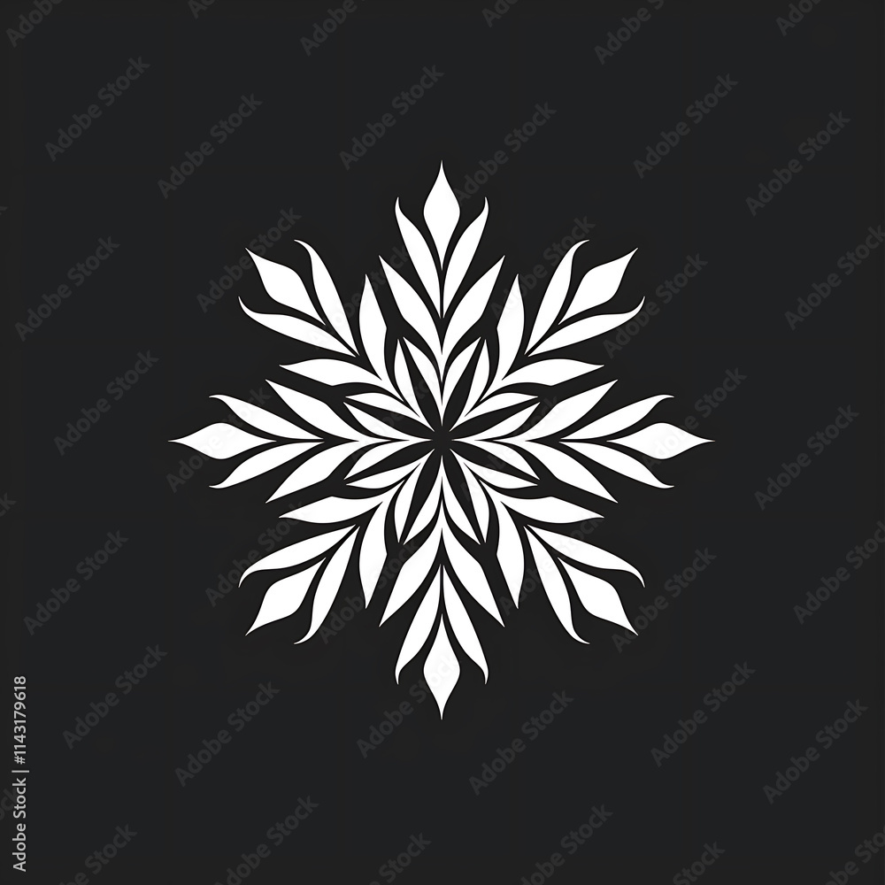 black and white snowflake isolated logo style black and white snowflake isolated logo style
