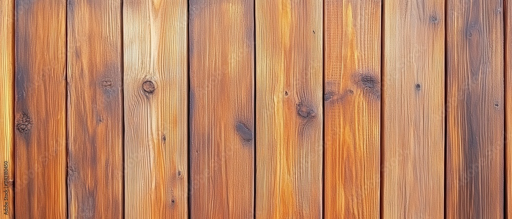 Close-up of natural wooden planks with visible grain, knots, and warm earthy tones, creating a rustic texture perfect for backgrounds Close-up of natural wooden planks with visible grain, knots, and warm earthy tones, creating a rustic texture perfect for backgrounds
