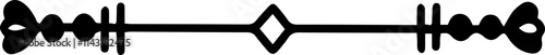 Horizontal black and white divider featuring circles, vertical bars, and a central diamond shape, creating a visually appealing separation element