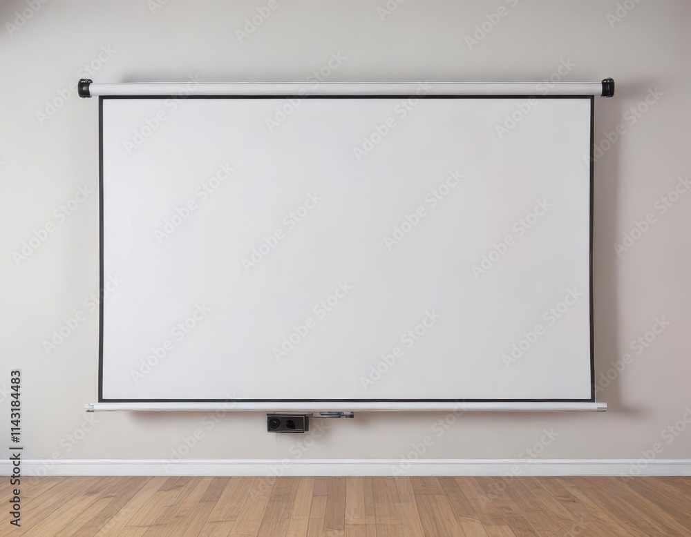 Blank white projector screen isolated on white background , workshop, modern, projection Blank white projector screen isolated on white background , workshop, modern, projection