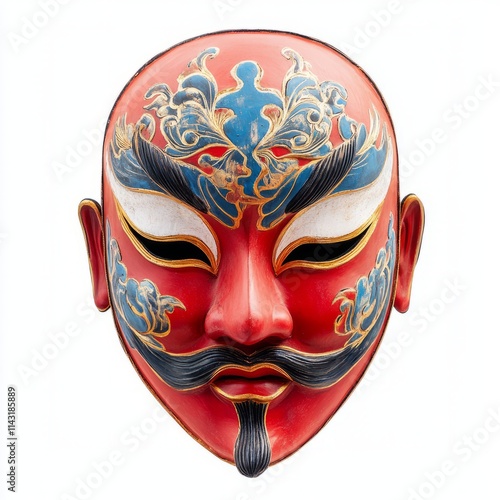 Traditional Chinese opera mask isolated on white background photo