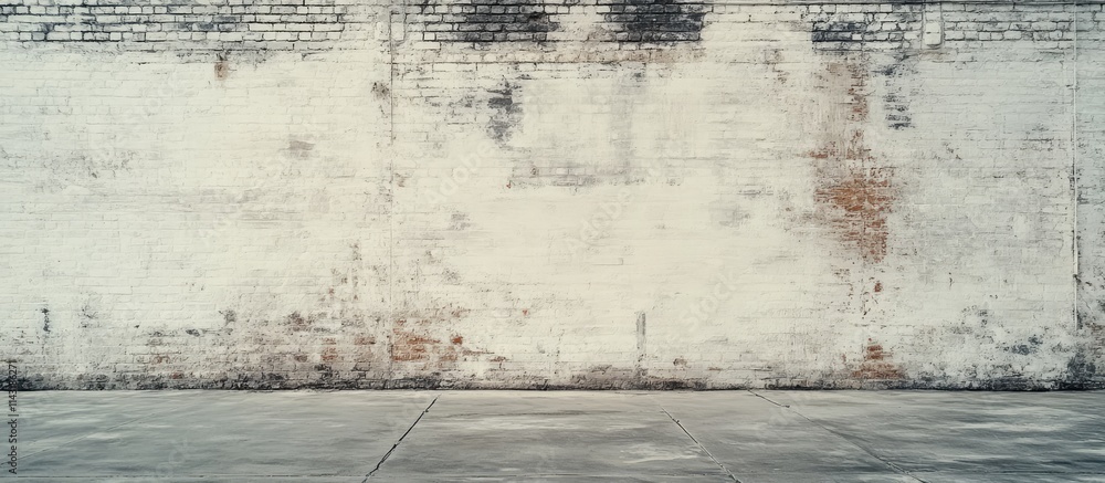 Fototapeta premium Aged white brick wall backdrop ideal for artistic photography and interior design projects showcasing rustic charm and versatility