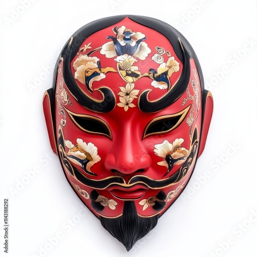 Traditional Chinese opera mask isolated on white background photo