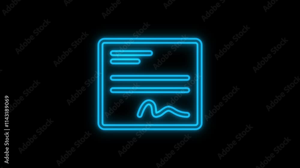 Glowing neon license sign animation on a black background. Glowing neon license sign animation on a black background.