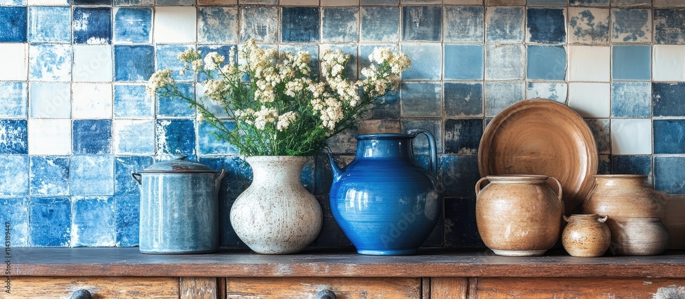 Ceramic tiles and rustic wooden decor create a harmonious blend for a modern interior design aesthetic in home decor. Ceramic tiles and rustic wooden decor create a harmonious blend for a modern interior design aesthetic in home decor.