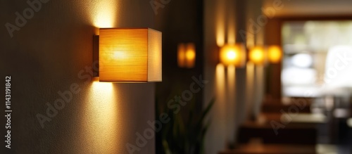 Modern interior lighting design showcasing stylish fixtures and a warm ambiance for sophisticated home decor. photo