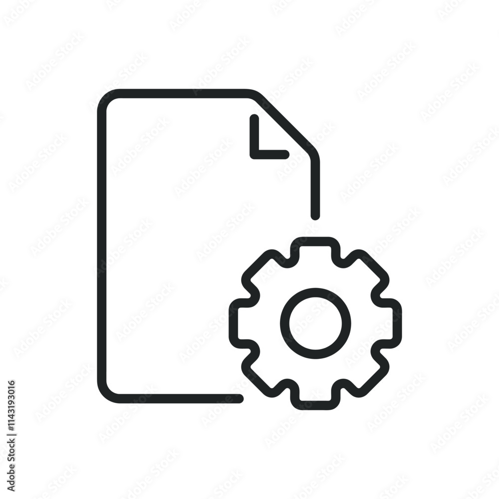 Setting file thin line icons. Editable stroke and Perfect pixel on transparent background Setting file thin line icons. Editable stroke and Perfect pixel on transparent background