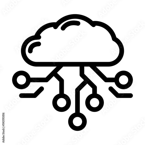 cloud computing line icon vector. cloud computing sign. isolated contour symbol black illustration