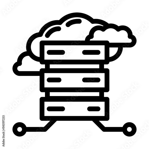 database cloud computing line icon vector. database cloud computing sign. isolated contour symbol black illustration