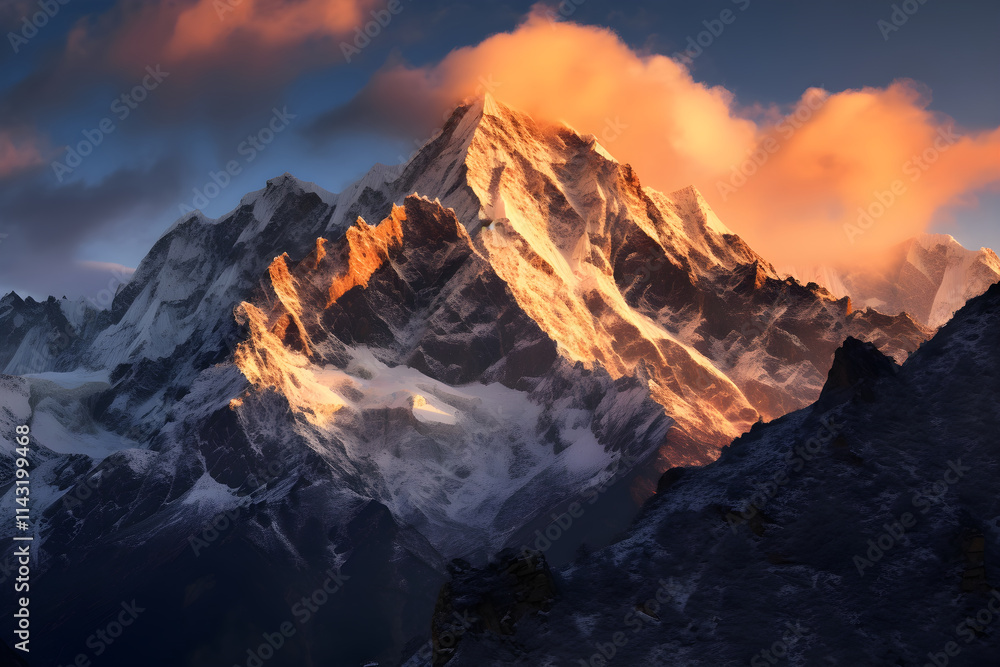 Spectacular Monochrome Mountscape: The Interplay of Shadows and Light Spectacular Monochrome Mountscape: The Interplay of Shadows and Light