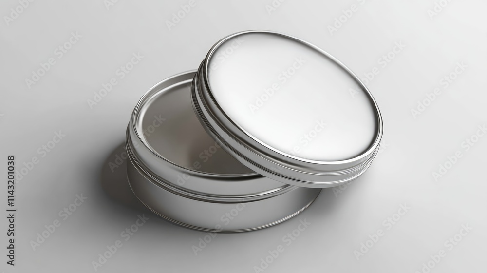 Cosmetic cream container with lid on isolated white background for skincare product branding and packaging design concepts Cosmetic cream container with lid on isolated white background for skincare product branding and packaging design concepts