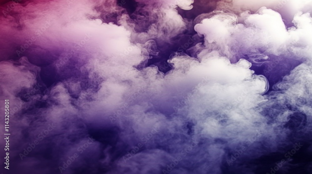 Obraz premium Smoke clouds in soft pastel tones of pink, red, and blue create a dreamy scene.