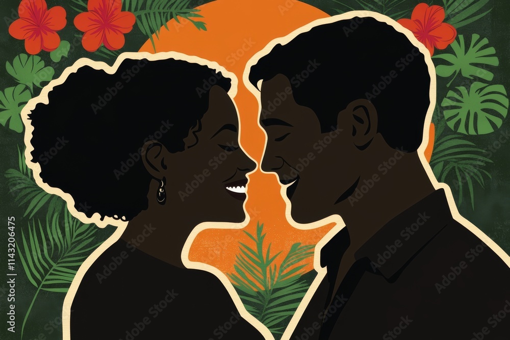 © Halina Berah - silhouette of a person with a flower © Halina Berah - silhouette of a person with a flower