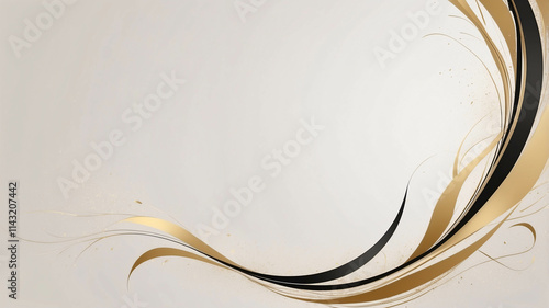 Stunning Golden and Black Abstract Splash Geometric Art for Modern Home Walls photo