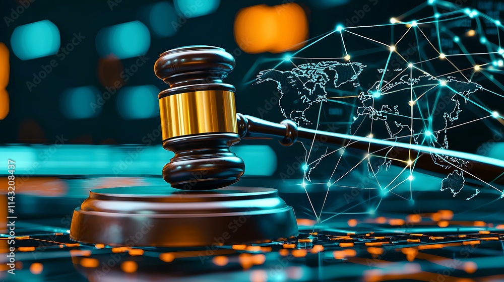 law restriction governance. A digital representation of justice, featuring a gavel and a networked world map, symbolizing the intersection of law and technology. law restriction governance. A digital representation of justice, featuring a gavel and a networked world map, symbolizing the intersection of law and technology.