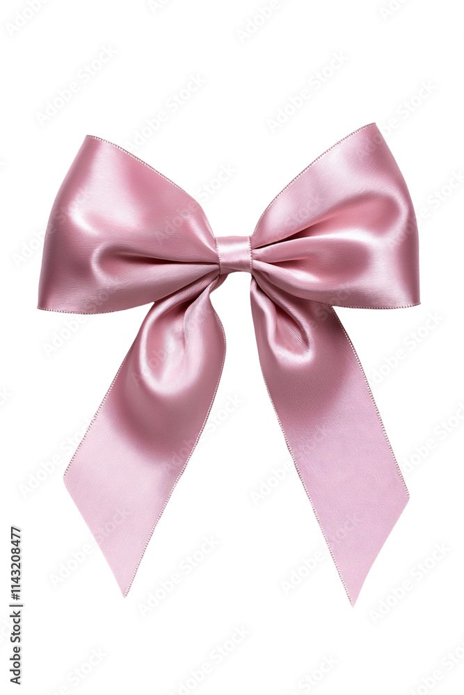 Pink Satin Ribbon Bow Isolated on Transparent Background. PNG. Pink Satin Ribbon Bow Isolated on Transparent Background. PNG.