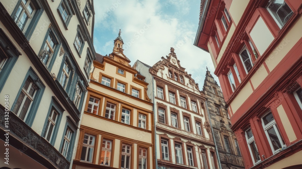 Fototapeta premium Historic German Architecture: A Charming Street Scene