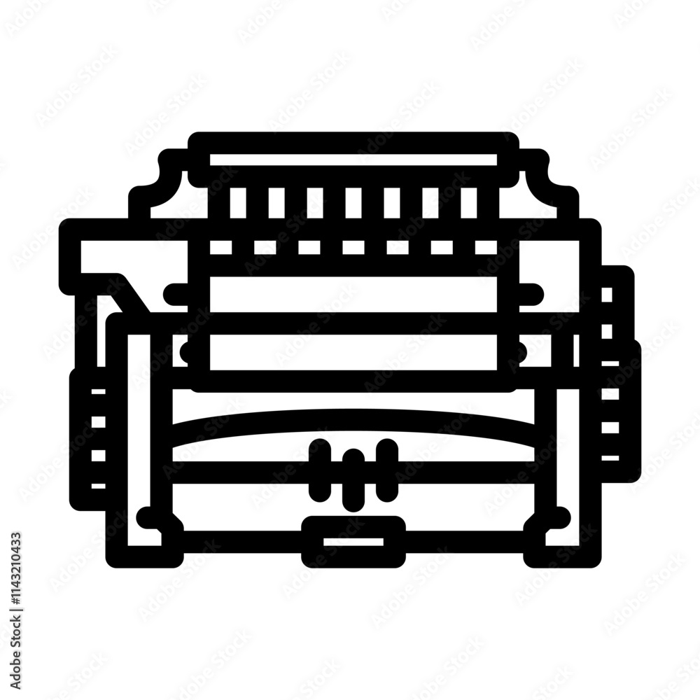 power loom industry line icon vector. power loom industry sign. isolated contour symbol black illustration