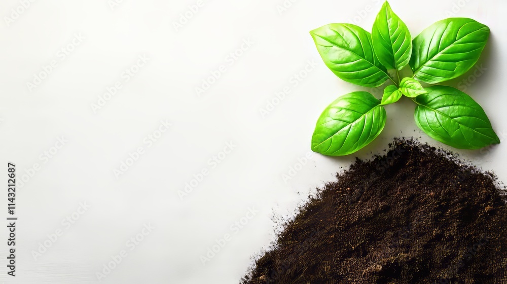 Naklejka premium Close-up observation of fertile soil layers featuring rich earth textures