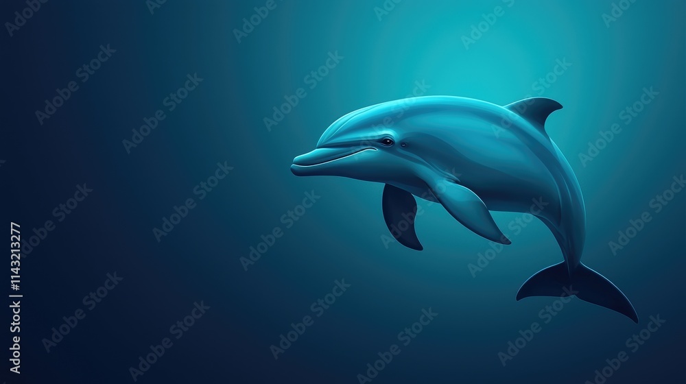 Fototapeta premium Dolphin swimming gracefully ocean wildlife photography underwater close-up marine life