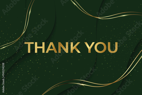 thank you card template design with golden luxury background