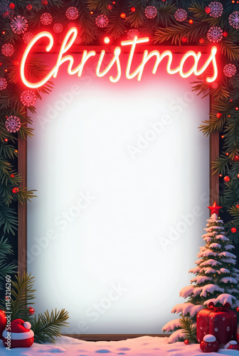 Neon Sign Style - Christmas Card