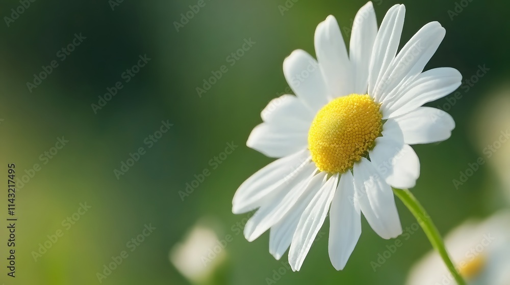 Obraz premium A Single White Daisy Flower In A Green Field