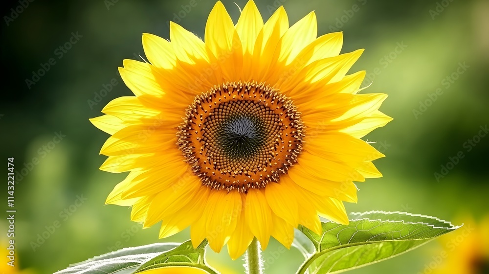 Fototapeta premium A Vibrant Sunflower Basking in Golden Sunlight
