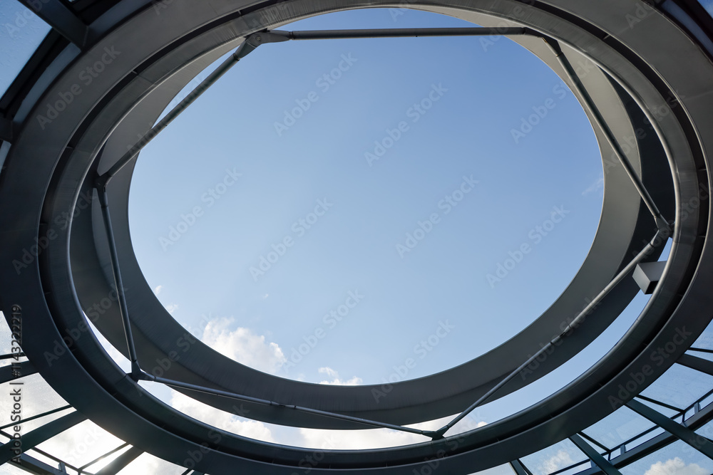 Fototapeta premium Image of dome from inside the Reichstage Building in Berlin, Germany on June 19, 2024.