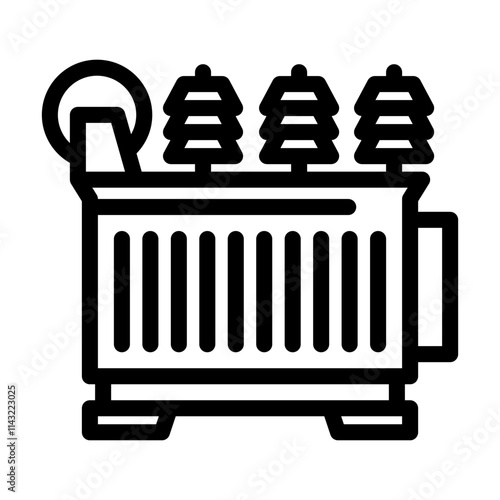 electrical transformer industry line icon vector. electrical transformer industry sign. isolated contour symbol black illustration