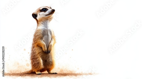 Wallpaper Mural A curious meerkat stands upright, observing its surroundings with keen interest, showcasing its playful and sociable nature. Torontodigital.ca