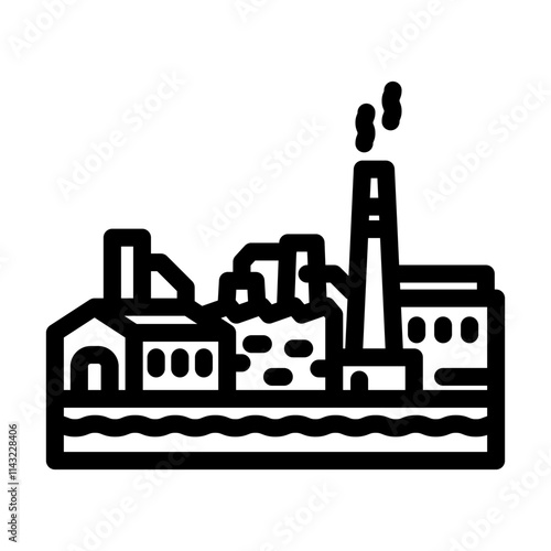 urban factory district industry line icon vector. urban factory district industry sign. isolated contour symbol black illustration