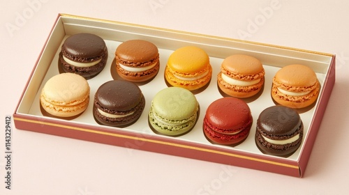 Box of colorful macarons. photo