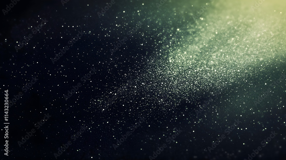 Fototapeta premium Glowy grainy gradient background with noise texture in black and dark green